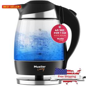 Mueller 810022374528 Living Electric Kettle 1500w 1.8l Cordless Led Borosilicate