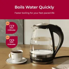 Hhb1770 Mueller Muellerliving Glass Kettle 1.5l 1500w Led Light Electric Tea Automatic