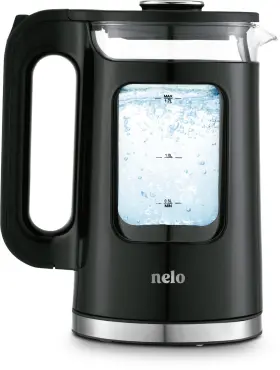 Nelo 850062518049 Electric Kettle With Keep Warm Function Sleek Glass Window Double Wall Desig