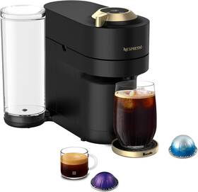 Nespresso Bnv125mtb1buc1 Festive Vertuo Pop Coffee And Espresso Maker By Matte Black Gold