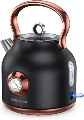 Nessgraim 313024742758 Retro Electric Kettle 1.7l Stainless Steel Tea With Large Temperature Ga