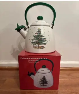 3370508289 Nikko Christmas Whistling Kettle 2.5 Quart Tea Water In Original Box