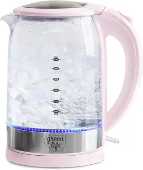 Nobrand 167599263398 1.7l Glass Elec Kettle Quick Heat Auto Off Cordless Pink