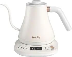 Hb-3166m-wh Nobrand Elec Gooseneck Kettle With Keep Warm Lcd Auto Off 0.8l 120v