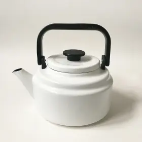 Am-20k Noda Horo White Enamel Tea Kettle Electromagnetic Cooker Amuketoru Japan
