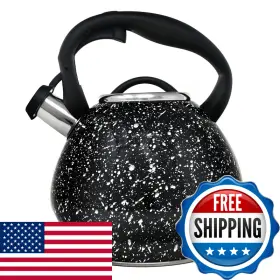 B0bm56ywb2 Norpro Stainless Steel Whistling Tea Kettle Black 9.5 X 9 7.75 5632