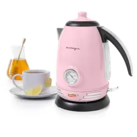 Nostalgia 810061704249 7 Cup Pink Cordless Stainless Steel Electric Water Kettle