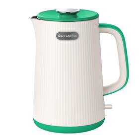 Nueve&five B0d49gm47p Nueve&five 1.7l Electric Kettle Green 7 Cups Double Wall Auto Shut Off 1200w