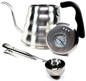 Nuk3y Caf Cominhkg108427 Pour Over Coffee Kettle 1.2l With Thermometer Gooseneck Stainless Steeltttt