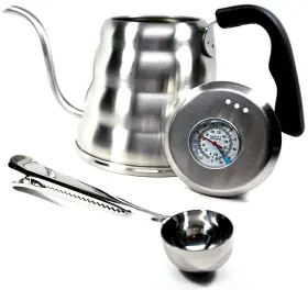 Cominhkg108427 Nuk3y Caf Pour Over Coffee Kettle 1.2l With Thermometer Gooseneck Stainless Steeltttt