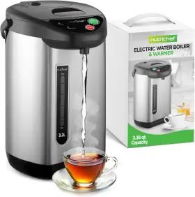 Nutrichef 842893152103 3.38 Quart Insulated Stainless Steel Digital Hot Pot Water Kettle Used