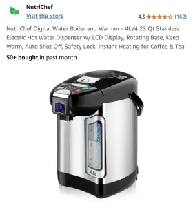 Nchud54 Nutrichef Digital Electric Hot Water Boiler And Warmer Kettle 4 Liter New In Box