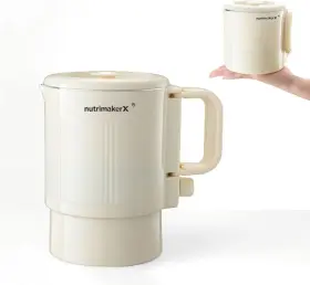 Nt008 Nutrimakerx Premium Travel-friendly Foldable Electric Kettle - 21oz Hot Water Boiler With Fo
