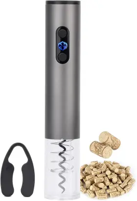 Kj-1025 Obsoorth Electric Wine Opener With Foil Cutter Easy To Use 2-in-1 Siliver