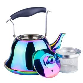 Onlycooker Teakettles-2-rainbow-2.1qt Whistling Tea Kettle Stainless Steel Stovetop Teakettle With Infuser Sturdy T