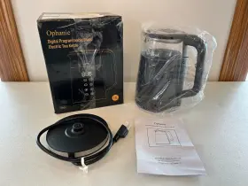 Ekh3v107 Ophanie Digital Programmable 1.7l Glass Electric Tea Kettle Pot Black