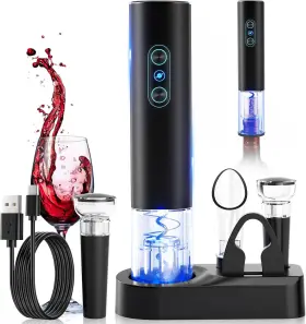 Ewo-0703a-bs Otuseta Electric Wine Opener Rechargeable Cordless Accessories Stainless Black