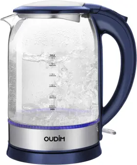 Od-k1701 Oudim 1500w Rapid Boiling Electric Water Kettle 1.7l Boiler Borosilicate Glass
