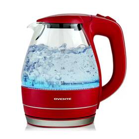 Ovente 313109840829 Illuminated 6.5-cup Maroon Electric Kettle With Filter Fast Heating And Auto-sh