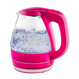 Ovente 726084255999 Illuminated 6.5-cup Fuschia Electric Kettle With Filter Fast Heating And Auto-s