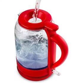 Ovente 726084365612 6.3-cup Red Glass Electric Kettle With Prontofill Technology - Fill Up The