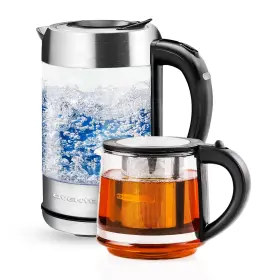 Ovente 814667024817 Glass Electric Kettle Water Boiler 1.7 Liter Prontofill Tech With Stainl