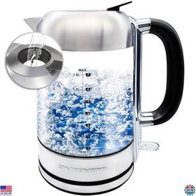 Ovente B0dyq49mpn 1.8l Electric Kettle 1500w Instant Water Boiler Bpa Free Auto Shut-off Silver