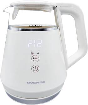Ovente Kd95w Electric Kettle With 5 Temperature Control Presets Led Digital Display