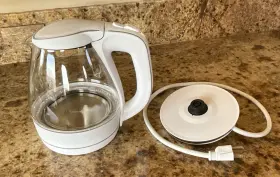 Kgb3w Ovente 1.5l Glass Electric Kettle Cordless Hot Water Boiler White Fast Boil