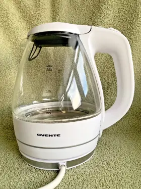 Kgb83 Ovente Electric Kettle 1.5l Illuminated Glass Filter Boil Water With Manual