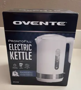Kp413 Ovente Plastic Electric Hot Water Boiler Kettle 1.8l W Prontofill Lid 1500 Watt White