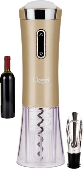 Ow02a-g2 Ozeri Nouveaux Ii Electric Wine Opener With Foil Cutter Pourer And Gold