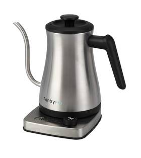Pantrypro P-12898-sr Gooseneck Electric Kettle With Temperature Control 34oz/1.0l Rapid Boil Sta