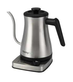 P-12898-sr Pantrypro Gooseneck Electric Kettle With Temperature Control 34oz/1.0l Rapid Boil Sta