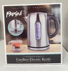 Inv00809 Parini Stainless Steel Auto Shut Off Rapid Boil Cordless Electric Kettle 1.7l