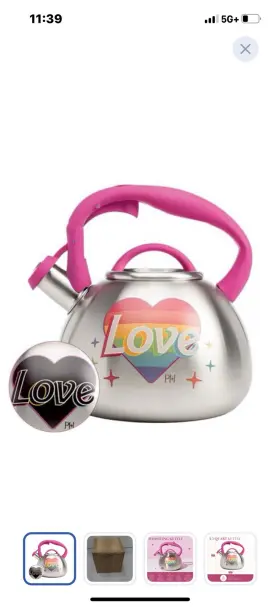 Ph11281-ar Paris Hilton Whistling Stovetop Tea Kettle 2.5 Quart Stainless Steel Color Changing