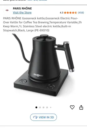Ek010 Paris Rhone Gooseneck Eletric Tea Kettle Pour-over Coffee Craft