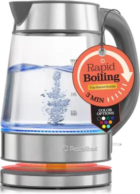 Pe-1320 Peach Street Speed-boil Water Electric Kettle 1.7l 1500w Red