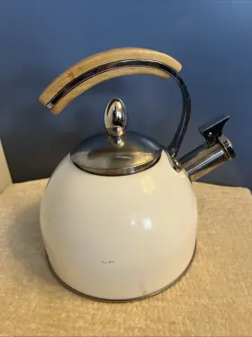 9546 Pinky Up Presley White Tea Kettle By Blemished 70fl Oz Stainless Steel
