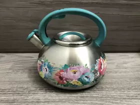 15423a Pioneer Woman The Sweet Romance Floral Stainless Steel Whistling Tea Kettle