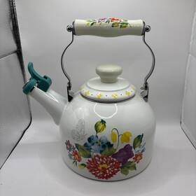 Pioneer Woman 3517keu Blooming Bouquet Enamel On Steel 2-quart Whistling Tea Kettle