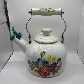 3517keu Pioneer Woman Blooming Bouquet Enamel On Steel 2-quart Whistling Tea Kettle