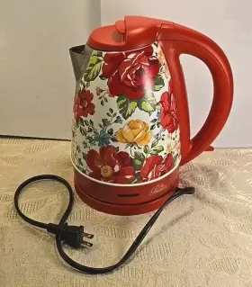 40972 Pioneer Woman The Fiona Floral Red Electric Kettle 1.7-liter Model