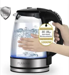 Pl-1501ct-us Plaman Electric Kettle Temperature Control Double Wall Tea 1500w 4 Hrs