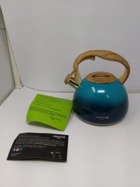 Nq-n26s-5zgm Poliviar 7379 Tea Kettle Aqua Blue Pot Stovetop 2.7 Quart Loud Whistling
