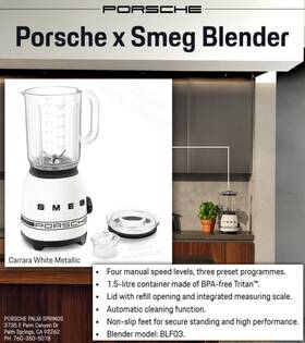 Porsche/ Smeg Wap0500230t0us Genuine X Retro Blender Carrara White New Oem