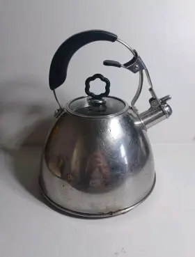 L1426 Princess House - Heritage Stainless Steel Whistling Kettle 2.5 Quart Etched Glass