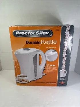 K3080 Proctor Silex 1.7 Liter Electric Kettle Durable Plastic Auto Shut-off Cordless