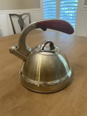 843915 Professional Quality Calidad 2.7 Quart Stainless Steel Whistling Tea Kettle