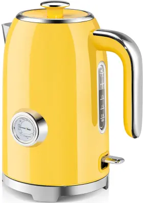 1500w Proxxi 313111768760 Stainless Steel Electric Kettle With Thermometer 57oz Retro Yellow